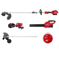 Milwaukee M18 FUEL 18-Volt Brushless Cordless Electric String Trimmer/Blower Combo Kit w/0.095 in. x 250 ft. Line & Edger (3-Tool)