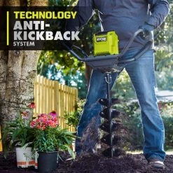 RYOBI 40V HP Brushless Cordless Earth Auger with 8 in. Bit with 4.0 Ah Battery and Charger -Outdoor Power Equipment Sales Store ryobi augers ry40710vnm 77 1000