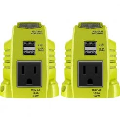 RYOBI (2) 150-Watt Battery Powered Inverter for ONE+ 18V Battery 23 RYOBI (2) 150-Watt Battery Powered Inverter for ONE+ 18V Battery -Outdoor Power Equipment Sales Store ryobi battery generators ryi150bg cmb1 4f 1000