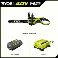 RYOBI 40V HP Brushless 18 in. Cordless Battery Chainsaw with 5.0 Ah Battery and Charger 19 RYOBI 40V HP Brushless 18 in. Cordless Battery Chainsaw with 5.0 Ah Battery and Charger -Outdoor Power Equipment Sales Store ryobi cordless chainsaws ry40580 40 1000