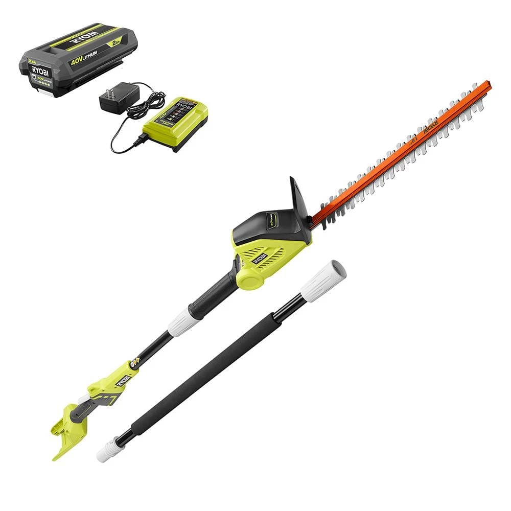 RYOBI 40V 18 in. Cordless Battery Pole Hedge Trimmer with 2.0 Ah Battery and Charger 3 RYOBI 40V 18 in. Cordless Battery Pole Hedge Trimmer with 2.0 Ah Battery and Charger