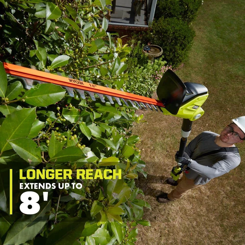 RYOBI 40V 18 in. Cordless Battery Pole Hedge Trimmer with 2.0 Ah Battery and Charger 9 RYOBI 40V 18 in. Cordless Battery Pole Hedge Trimmer with 2.0 Ah Battery and Charger - Image 7