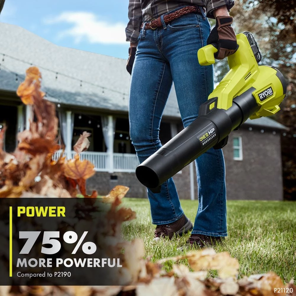 RYOBI ONE+ HP 18V Brushless 110 MPH 350 CFM Cordless Variable-Speed Jet Fan Leaf Blower (Tool Only) 5 RYOBI ONE+ HP 18V Brushless 110 MPH 350 CFM Cordless Variable-Speed Jet Fan Leaf Blower (Tool Only) - Image 3
