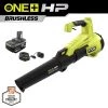 RYOBI ONE+ HP 18V Brushless 110 MPH 350 CFM Cordless Variable-Speed Jet Fan Leaf Blower w/ 4.0 Ah Battery and Charger -Outdoor Power Equipment Sales Store ryobi cordless leaf blowers p21120vnm 64 1000