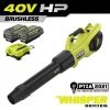 RYOBI 40V HP Brushless Whisper Series 190 MPH 730 CFM Cordless Battery Jet Fan Leaf Blower with (2) 4.0 Ah Batteries & Charger -Outdoor Power Equipment Sales Store ryobi cordless leaf blowers ry404100vnm 64 1000