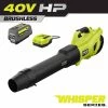 RYOBI 40V HP Brushless Whisper Series 160 MPH 650 CFM Cordless Battery Leaf Blower with 6.0 Ah Battery and Charger -Outdoor Power Equipment Sales Store ryobi cordless leaf blowers ry404140vnm 64 1000