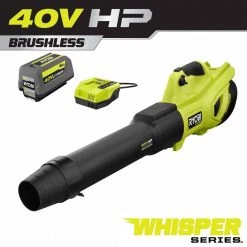 RYOBI 40V HP Brushless Whisper Series 160 MPH 650 CFM Cordless Battery Leaf Blower with 6.0 Ah Battery and Charger