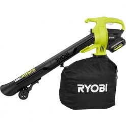 RYOBI 40V Vac Attack Cordless Leaf Vacuum/Mulcher with 5.0 Ah Battery and Charger -Outdoor Power Equipment Sales Store ryobi cordless leaf blowers ry40451 44 1000
