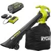 RYOBI 40V Vac Attack Cordless Leaf Vacuum/Mulcher with 5.0 Ah Battery and Charger -Outdoor Power Equipment Sales Store ryobi cordless leaf blowers ry40451 64 1000