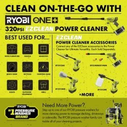 RYOBI ONE+ 18V EZClean 320 PSI 0.8 GPM Cordless Cold Water Power Cleaner (Tool Only) 22 RYOBI ONE+ 18V EZClean 320 PSI 0.8 GPM Cordless Cold Water Power Cleaner (Tool Only) -Outdoor Power Equipment Sales Store ryobi electric pressure washers ry120350 44 1000