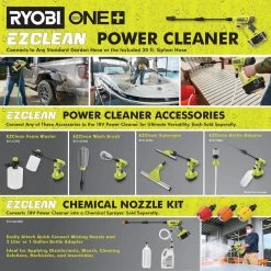 RYOBI ONE+ 18V EZClean 320 PSI 0.8 GPM Cordless Cold Water Power Cleaner (Tool Only) 17 RYOBI ONE+ 18V EZClean 320 PSI 0.8 GPM Cordless Cold Water Power Cleaner (Tool Only) -Outdoor Power Equipment Sales Store ryobi electric pressure washers ry120350 66 1000