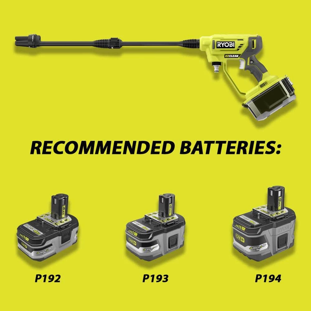 RYOBI ONE+ 18V EZClean 320 PSI 0.8 GPM Cordless Cold Water Power Cleaner (Tool Only) 12 RYOBI ONE+ 18V EZClean 320 PSI 0.8 GPM Cordless Cold Water Power Cleaner (Tool Only) - Image 10