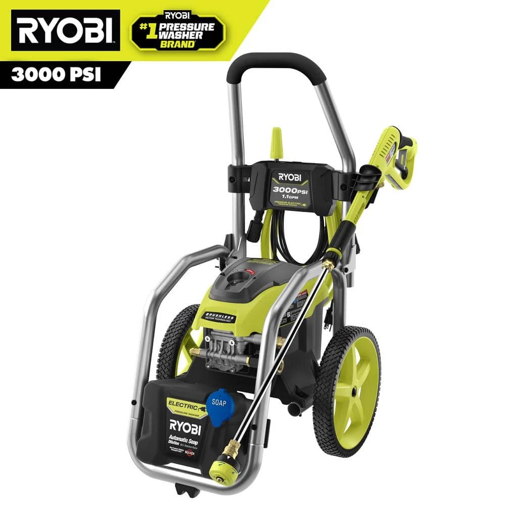 RYOBI 3000 PSI 1.1 GPM Cold Water Electric Pressure Washer 3 RYOBI 3000 PSI 1.1 GPM Cold Water Electric Pressure Washer