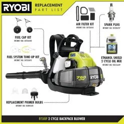 RYOBI 175 MPH 760 CFM 38cc Gas Backpack Leaf Blower -Outdoor Power Equipment Sales Store ryobi gas leaf blowers ry38bp e1 1000