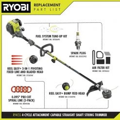 RYOBI 4-Stroke 30 cc Attachment Capable Straight Shaft Gas Trimmer -Outdoor Power Equipment Sales Store ryobi gas string trimmers ry4css a0 1000