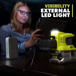 RYOBI 150-Watt Power Source for ONE+ 18V Battery (Tool Only) -Outdoor Power Equipment Sales Store ryobi inverter generators ryi150bg 1d 1000