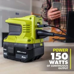 RYOBI 150-Watt Power Source for ONE+ 18V Battery (Tool Only) -Outdoor Power Equipment Sales Store ryobi inverter generators ryi150bg a0 1000