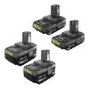 RYOBI ONE+ 18V Lithium-Ion Battery Kit with (2) 4.0 Ah Batteries and (2) 2.0 Ah Batteries -Outdoor Power Equipment Sales Store ryobi outdoor power batteries chargers p2025 64 1000