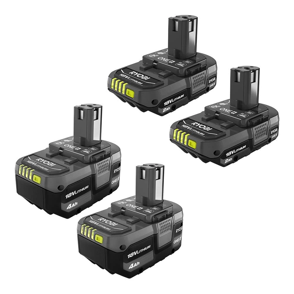 RYOBI ONE+ 18V Lithium-Ion Battery Kit with (2) 4.0 Ah Batteries and (2) 2.0 Ah Batteries 3 RYOBI ONE+ 18V Lithium-Ion Battery Kit with (2) 4.0 Ah Batteries and (2) 2.0 Ah Batteries