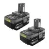 RYOBI ONE+ 18V Lithium-Ion 4.0 Ah Battery (2-Pack) -Outdoor Power Equipment Sales Store ryobi outdoor power batteries chargers pbp2005 64 1000