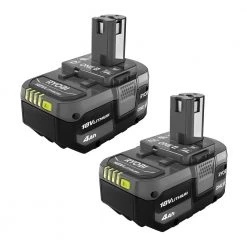 RYOBI ONE+ 18V Lithium-Ion 4.0 Ah Battery (2-Pack)