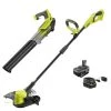 RYOBI ONE+ 18V Cordless Battery String Trimmer/Edger and Jet Fan Blower Combo Kit with 4.0 Ah Battery and Charger 2 RYOBI ONE+ 18V Cordless Battery String Trimmer/Edger and Jet Fan Blower Combo Kit with 4.0 Ah Battery and Charger -Outdoor Power Equipment Sales Store ryobi outdoor power combo kits p2035 64 1000