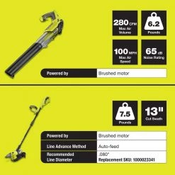 RYOBI ONE+ 18V Cordless Battery String Trimmer/Edger and Jet Fan Blower Combo Kit with 4.0 Ah Battery and Charger 29 RYOBI ONE+ 18V Cordless Battery String Trimmer/Edger and Jet Fan Blower Combo Kit with 4.0 Ah Battery and Charger -Outdoor Power Equipment Sales Store ryobi outdoor power combo kits p2035 76 1000