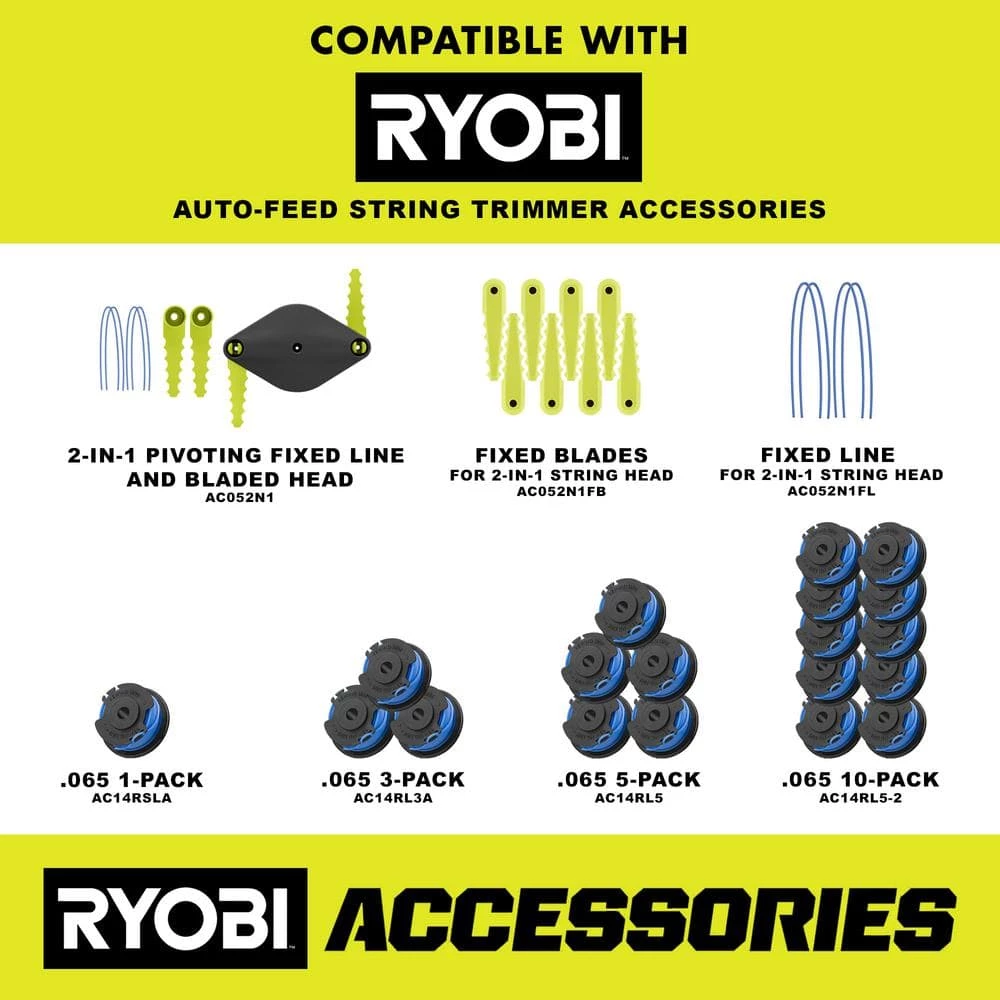 RYOBI ONE+ 18V Cordless String Trimmer/Edger and Blower/Sweeper Combo Kit with 2.0 Ah Battery and Charger 14 RYOBI ONE+ 18V Cordless String Trimmer/Edger and Blower/Sweeper Combo Kit with 2.0 Ah Battery and Charger - Image 12