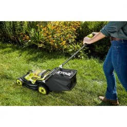 RYOBI ONE+ 18V 13 in. Cordless Battery Walk Behind Push Lawn Mower with 4.0 Ah Battery and Charger -Outdoor Power Equipment Sales Store ryobi push lawn mowers p1180vnm 44 1000