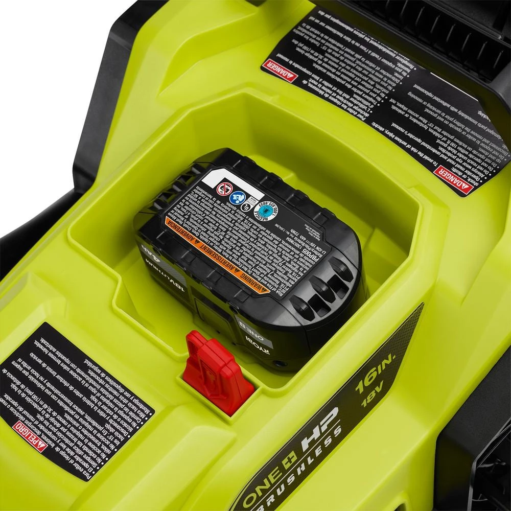 RYOBI ONE+ HP 18V Brushless 16 in. Cordless Battery Walk Behind Push Lawn Mower with (2) 4.0 Ah Batteries and (1) Charger 13 RYOBI ONE+ HP 18V Brushless 16 in. Cordless Battery Walk Behind Push Lawn Mower with (2) 4.0 Ah Batteries and (1) Charger - Image 11