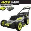 RYOBI 40V HP Brushless 20 in. Cordless Battery Walk Behind Push Mower with 6.0 Ah Battery and Charger -Outdoor Power Equipment Sales Store ryobi push lawn mowers ry401170vnm 64 1000
