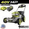 RYOBI 40V HP Brushless 21 in. Battery Walk Behind Push Lawn Mower with 7.5 Ah Battery and Rapid Charger -Outdoor Power Equipment Sales Store ryobi push lawn mowers ry401200 64 1000