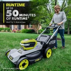RYOBI 40V HP Brushless 21 in. Battery Walk Behind Push Lawn Mower with 7.5 Ah Battery and Rapid Charger -Outdoor Power Equipment Sales Store ryobi push lawn mowers ry401200 66 1000